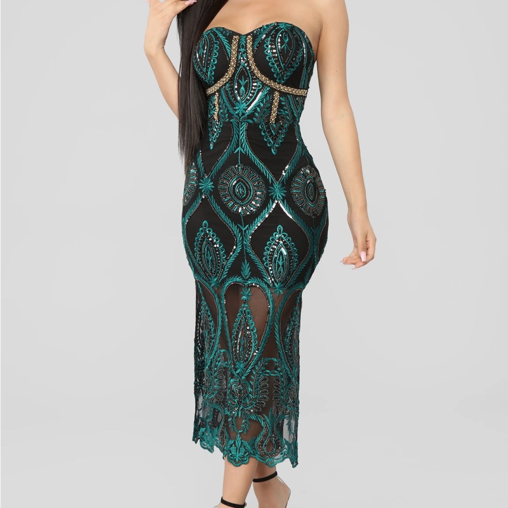 Fashion Nova | Sequined Midi Dress | S
